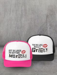 This Baseball & Trucker Caps item is sold by HerFarewell. Ships from Canada. Listed on Jan 16, 2024 Mean Girls Bachelorette Party, Bachelorette Vibes, Bachelorette Hats, Girl Trucker, Pink Trucker Hat, Youre Like Really Pretty, I Do Bbq, Black Trucker Hat, Burn Book