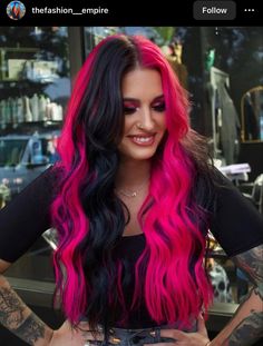 Half Hair Color, Half And Half Hair Color, Patrick Garcia, Split Hair Dye, Hair Coloring Ideas, Two Tone Hair Color, Keratin Bond Extensions, Color Block Hair, Half And Half Hair