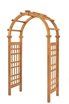 an arch made out of wood on a white background