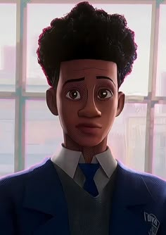 an animated image of a man in a suit and tie looking into the distance with his eyes wide open