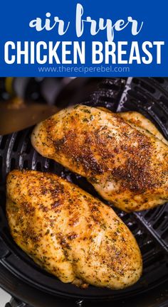 This Air Fryer Chicken Breast is perfectly seasoned and incredibly juicy! It is golden and crispy on the outside and SO flavorful! #chicken #airfryer #recipes #airfryerrecipes Air Fryer Stuffed Chicken Breast, Air Fryer Stuffed Chicken, Amazing Chicken, Stuffed Chicken Breast, Easy Chicken Breast, Fried Chicken Breast