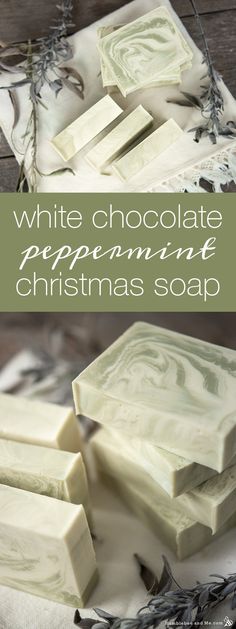 homemade white chocolate peppermint christmas soap