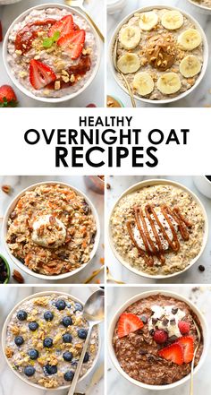 healthy overnight oatmeal recipe collage