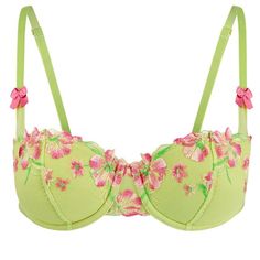 The Daphne Floral push-up bra features beautiful green ombre embroidered cups for a romantic and lush look. With adjustable straps and removable cookies, this balconette bra provides the perfect amount of lift and support. (Available in sizes 30A-38DD.) Green Summer Bra With Adjustable Straps, Summer Green Bra With Adjustable Straps, Green Underwire Bra For Summer, Fitted Green Bra With Padded Cups, Fitted Green Underwire Bra, Green Push-up Bra With Padded Cups, Fitted Green Push-up Bra, Spring Fitted Padded Bra, Spring Padded Fitted Bra