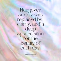 a quote that reads hangover ansley was replaced by charity and a deep appreciation for the beauty of each day