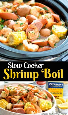 slow cooker shrimp boil with corn on the cob