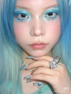 Mermaid Core Makeup, Cool Makeup, Alien Makeup, Mermaid Makeup