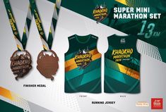 an advertisement for the marathon with medals and medals