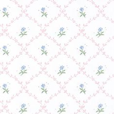 a white background with blue and pink flowers on it