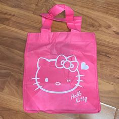 Hello Kitty By Sanrio Reusable Shopping Bags Double Top Handle Wide Bottom Clean Interior Some Creases In Material From Storage Cardboard Bottom Bag11 Hello Kitty Bags, Hello Kitty Bag, Doodles Drawings, Hello Kitty Pink, Hello Kitty Birthday, Eyeliner Makeup, Plush Backpack, Cute Doodles Drawings, Reusable Shopping Bags