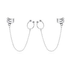 PRICES MAY VARY. High Quality Material: These cuff chain earrings are all made of real 925 sterling silver (not only the earrings posts but the whole earrings are 925 sterling silver material). Healthy silver material is Nickel-free, Lead-free, Cadmium-free and Hypoallergenic, which won’t irritate your ears! Wear Comfortably! Stylish Design: The cuff wrap earrings of design can always keep in fashion, never out of style. You can wear the cartilage cuff earrings with any outfits! Distinctive styl Silver Sterling Silver Cartilage Earrings With Adjustable Chain, Elegant Silver Hoop Earrings With Adjustable Chain, Minimalist Silver Ear Cuff With Adjustable Chain, Silver Sterling Ear Cuff With Adjustable Chain, Sterling Silver Hypoallergenic Dangle Ear Cuff, Hypoallergenic Sterling Silver Dangle Ear Cuff, Silver Cartilage Earrings With Adjustable Chain As Gift, Silver Ear Cuff With Adjustable Chain As Gift, Silver Dangle Ear Cuff With Matching Earrings