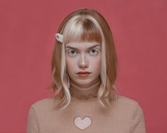 Strawberry Blonde Hair Color Block, Blonde Hair With Orange Tips, Short 70s Hairstyles For Women, Dyed Bangs Short Hair, Blonde Split Dye, Orange And Blonde Hair, Dyed Bangs, Bleached Bangs, Black To Blonde Hair