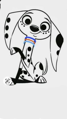 a drawing of a dog with a toothbrush in it's mouth, sitting on the ground