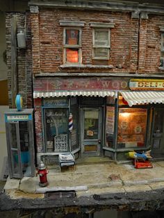 a miniature model of a store front