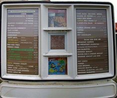 a large menu board on the side of a building