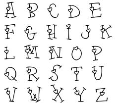 the alphabet is made up of letters and numbers with different shapes, sizes, and colors