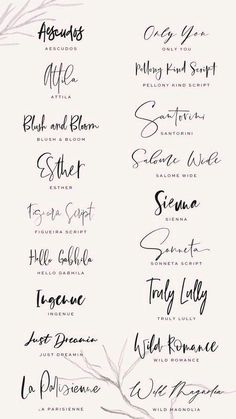 the names of different types of writing on paper