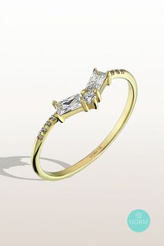 If you want to make your special moments more meaningful than ever, you should consider the Curved Baguette Ring. Alternative Ring, Baguette Ring, Solid Gold Ring, Your Special