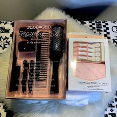 New 2-Boxes Of Hait Care One Box Towel & Hair Clips (4) One Box Round Brush (2) Rollers (2) Clips Black /Comb& Teasing Brush (Blow-Out Set) Free Gift W/Purchase Wand Curler, Hair Dryer Set, Hair Tool Set, Acid Bath, Teasing Brush, Hair Diffuser, Curling Hair With Wand, Hair Kit, Professional Hair Dryer