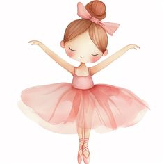 Ballerina dei cartoni animati in tutu ro... | Premium Photo #Freepik #photo #prua #fumetto #rosa #ragazza Cartoon Ballerina, Ballerina Party Favors, Ballet Cakes, Ballerina Design, How To Wear White Jeans