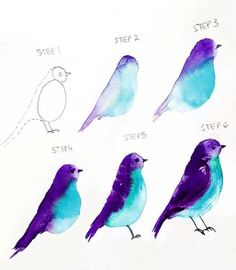 the birds are painted in different colors and sizes, each with their own bird's name