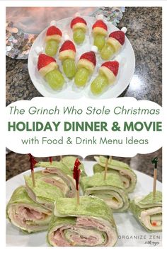 the grinch who stole christmas holiday dinner and movie with food & drink menus