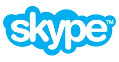 the skype logo is blue and white with clouds on it's bottom half