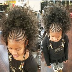 Cute style Hairstyles For Black Teens, Teenager Hairstyles, Khloe Hair, Twists Cornrows, Cornrow Updo, Kids Cornrows, Quick Styles, Hair Braiding Salon, Children Hairstyles