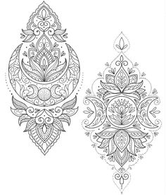 an intricately designed coloring book page for adults and children to color in with their own designs