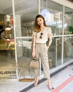 Summer Neutral Outfits, Korean Fashion Summer Casual, Neutral Outfits