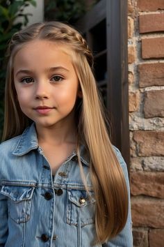 Girls Down Hairstyles, Picture Hairstyles For Kids, Hair Styles For 8 Year Girl, Preschool Girl Hairstyles, Girls Long Hairstyles, School Picture Hairstyles, Preschool Hair, Picture Day Hair, Amber Hair