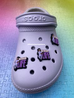 Purple Scrubs Life crocs charms for healthcare professionals Nurse Crocs, Nursing Crocs, Scrub Life, Snowflake Necklace