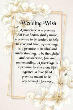 a wedding wish card with white flowers