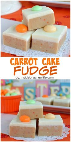 carrot cake fudge is an easy and delicious dessert recipe that's ready to be eaten