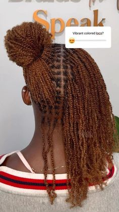 Human Hair Styling, Microtwistlocs Styling, Microlocs Twists With Extensions, Geritol Benefits, Copper Colored Microlocs, Micro Mini Twists With Extensions, All Back With Natural Hair, Natural Extensions Hair, All Back Styles For Natural Hair