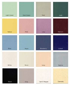 the color chart for different shades of paint