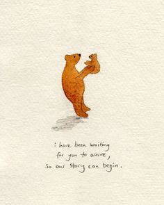 a drawing of two bears holding hands with the caption i have been waiting for you to drive, so our story can begin