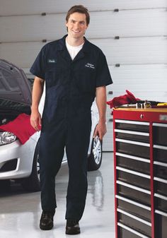 This is Ogun's outfit for the Act II when he becomes a car mechanic, its is very comfortable and strechy but still has shape for his body. Mechanic Uniform Men, Mechanic Outfit, Technician Uniform, Engineer Character, Mechanic Fashion, Mechanic Costume, Mechanic Uniform, Cleaning Uniform, Mechanics Uniform