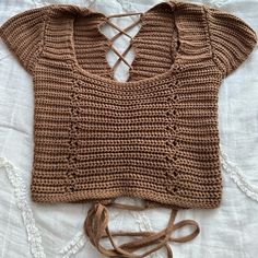 Bought From Principessa On Abbot Kinney Never Worn Size Small Adjustable Casual Brown Crochet Cotton Top, Casual Brown Cotton Crochet Top, Brown Crochet Knit Tops, Abbot Kinney, Knit Crop Top, Knit Crop, Crop Top, Cute Outfits, Womens Tops