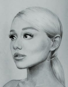 a pencil drawing of a woman's face