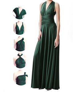 Infinity Dress Wedding, Wedding Guest Dresses For Women, Transformer Dress, Emerald Green Bridesmaid Dresses