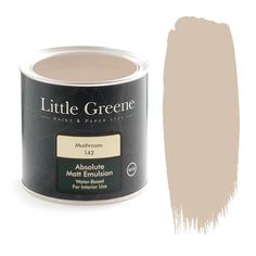 a white paint can with the words little greene on it