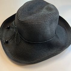 Cute And Classic Straw Hat By August Hat Company! Black Straw “Classic Kettle” Hat. Braided Band With Bead Accents. Adjustable. Nwt! 8.24 Black Cloche Hat For Beach, Black One Size Cloche Hat For Beach, Adjustable Brimmed Black Cloche Hat, Black Cloche Hat For Beach In Spring, Black Brimmed Cloche Hat For Summer, Adjustable Black Brimmed Cloche Hat, Black Short Brim Cloche Hat For Summer, Black Wide Brim Cloche Hat For Summer, Adjustable Black Cloche Hat For Summer