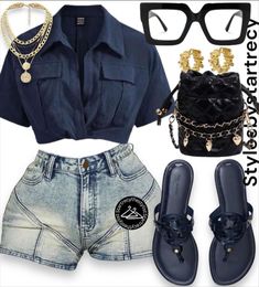 Cute Fashion Outfits Summer, Summer Cruise Outfits Black Woman, September Birthday Outfit Ideas Women, Brunch Outfit Black Woman Spring Casual, Shorts And Sandals Outfit, Concert Outfit Black Women Summer, Jean Shorts Outfit Black Women, Cute Short Outfits, Shorts Outfits Casual