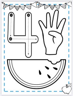 the letter h is for watermelon coloring page