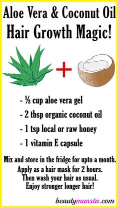 Aloe Vera And Coconut Oil, Coconut Oil For Hair, Hair Growth Home Remedies, Coconut Oil Hair Growth, Magical Hair, Hair Oils, Aloe Vera For Hair, Growth Hair