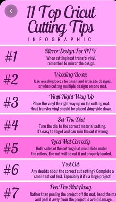 the 11 top cricut cutting tips info graphic