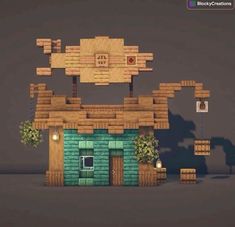 a small house made out of wood and bricks