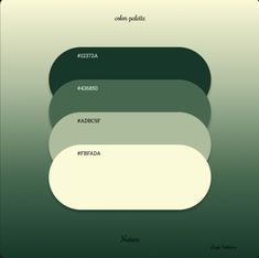 three different shades of green and white with the words color palatite below them