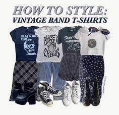 Band Shirt Outfits, Vintage Band T Shirts, Girls Summer Outfits, Curvy Girl Outfits, Retro Outfits